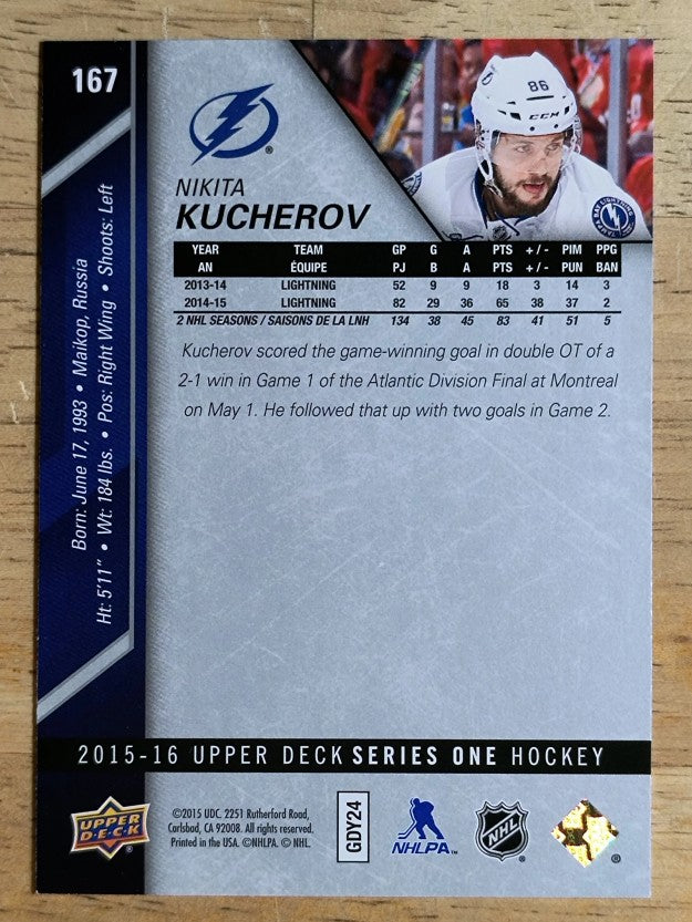 2015-16 Upper Deck #167 Nikita Kucherov