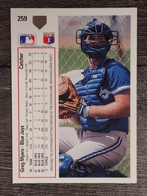 1991 Upper Deck #259 Greg Myers