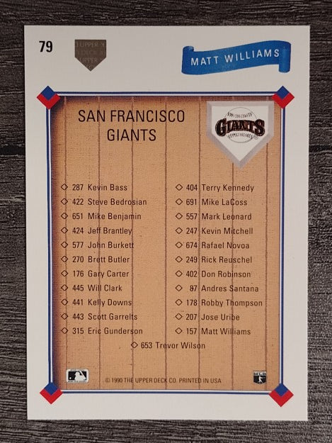 1991 Upper Deck #79 Matt Williams TC