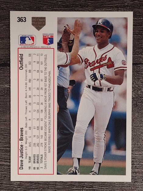 1991 Upper Deck #363 David Justice