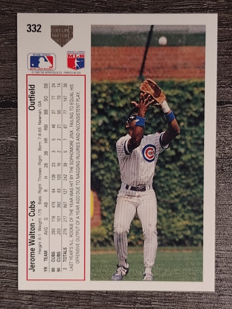 1991 Upper Deck #332 Jerome Walton