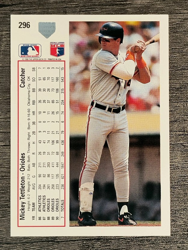 1991 Upper Deck #296 Mickey Tettleton