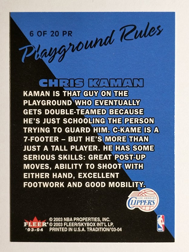 2003-04 Fleer Tradition Playground Rules #6 Chris Kaman