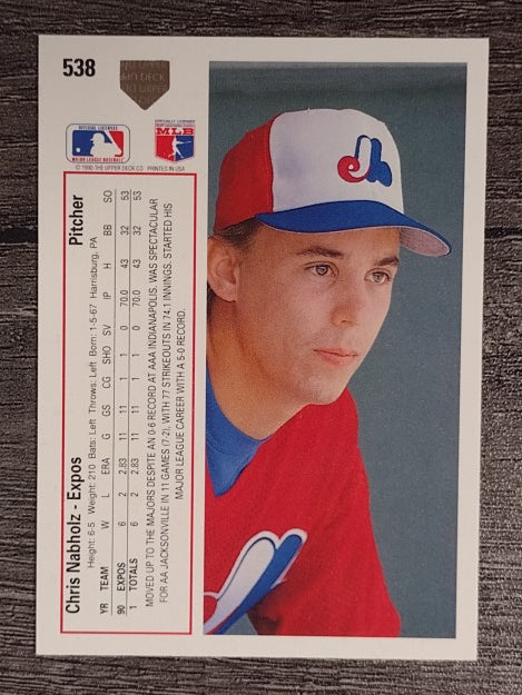 1991 Upper Deck #538 Chris Nabholz