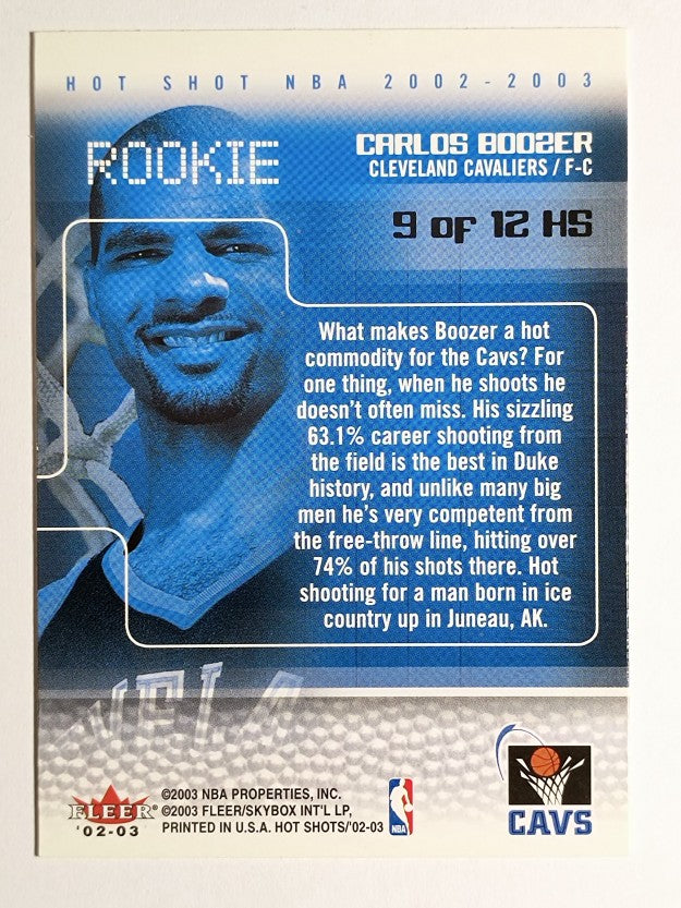 2002-03 Fleer Hot Shots Hot Shots Inserts #9 Carlos Boozer