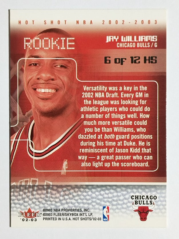 2002-03 Fleer Hot Shots Hot Shots Inserts #6 Jay Williams