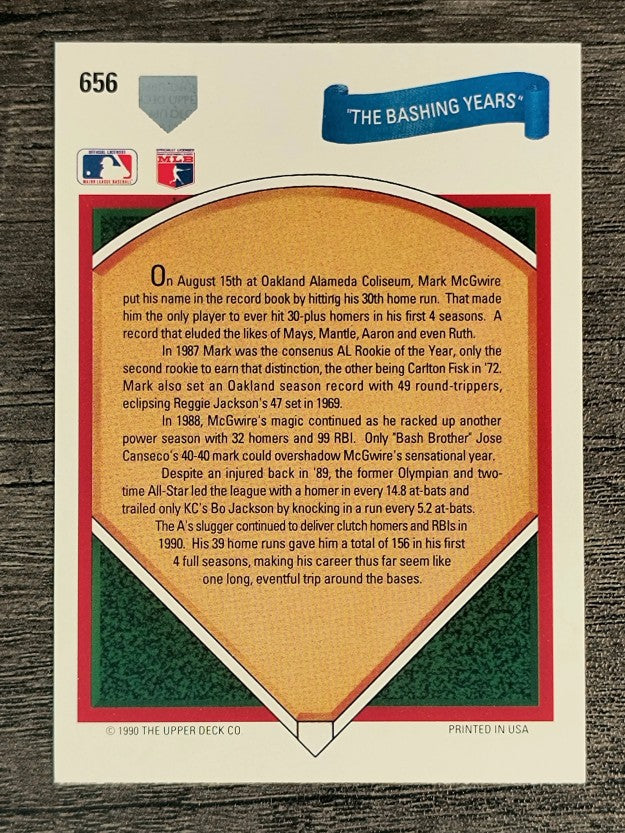 1991 Upper Deck #656 Mark McGwire BASH