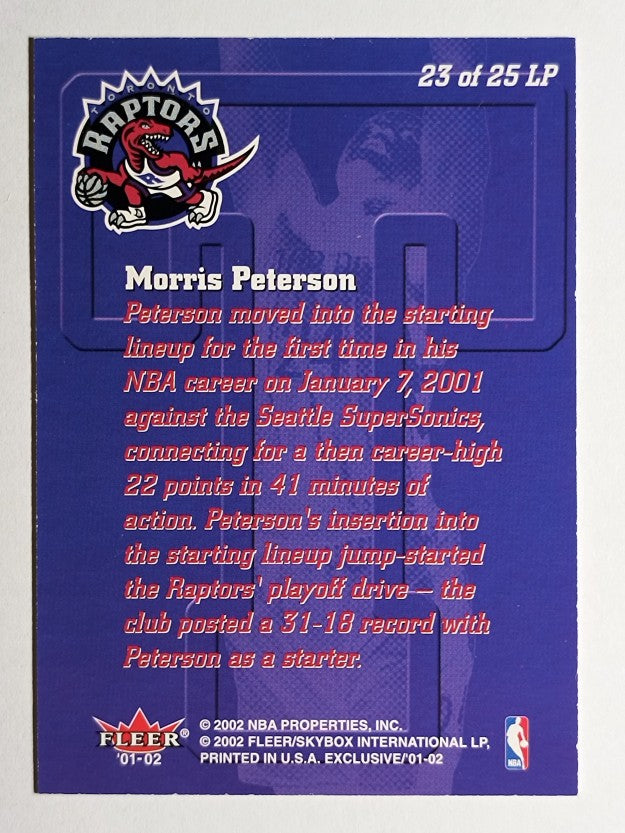 2001-02 Fleer Exclusive Letter Perfect #23 Morris Peterson