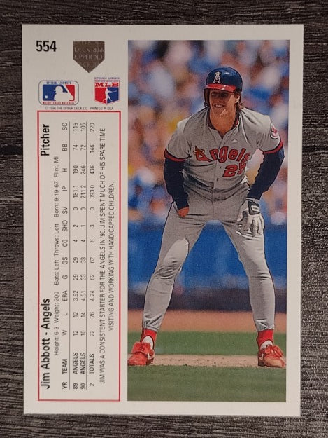 1991 Upper Deck #554 Jim Abbott