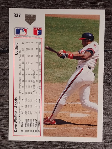 1991 Upper Deck #337 Dave Winfield