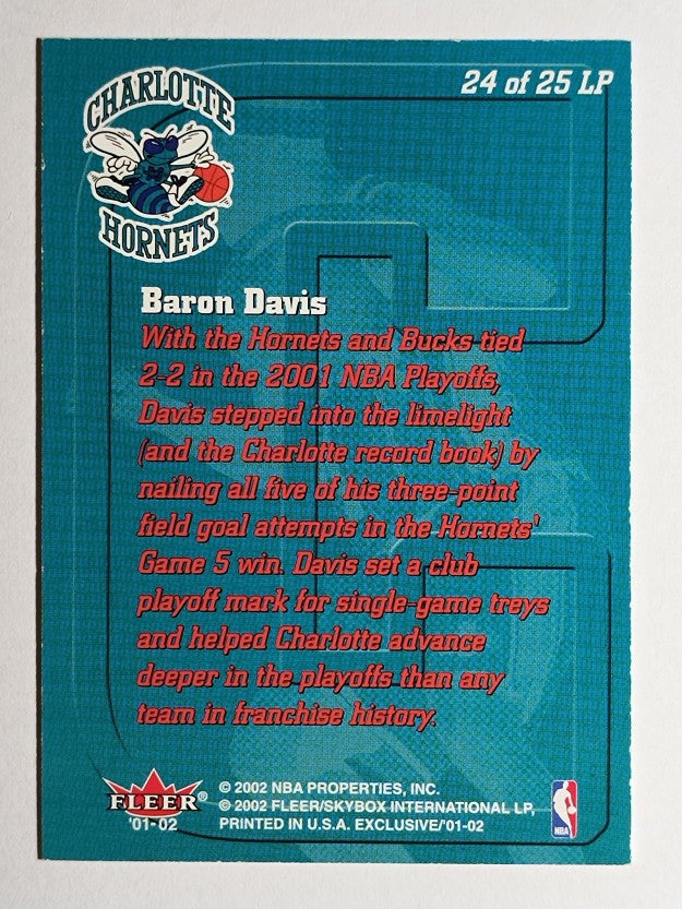 2001-02 Fleer Exclusive Letter Perfect #24 Baron Davis