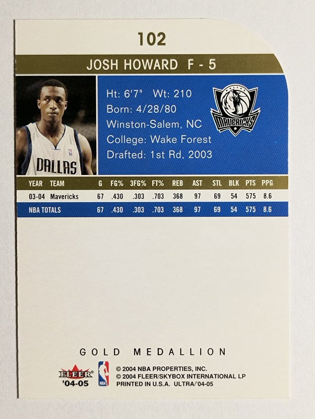 2004-05 Ultra Gold Medallion #102 Josh Howard