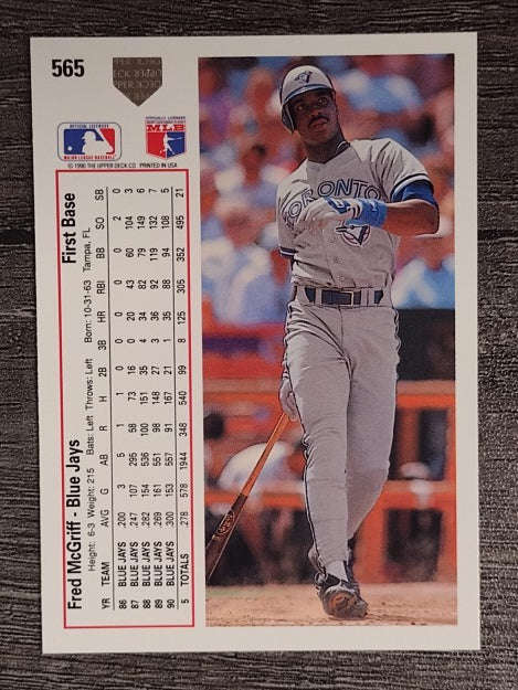 1991 Upper Deck #565 Fred McGriff