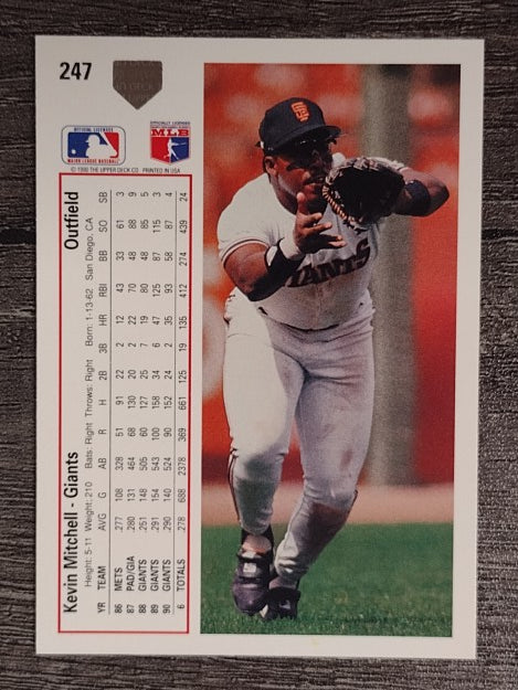 1991 Upper Deck #247 Kevin Mitchell