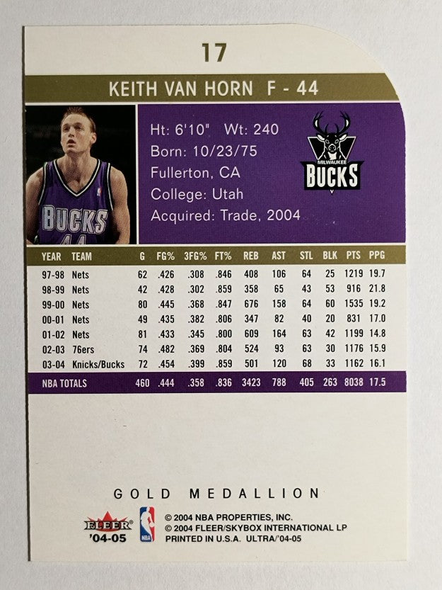 2004-05 Ultra Gold Medallion #17 Keith Van Horn