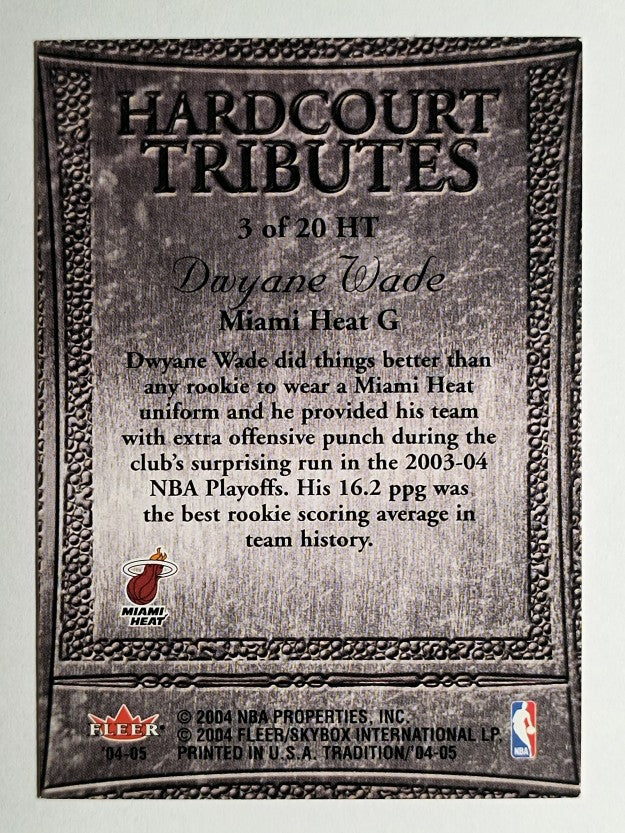 2004-05 Fleer Tradition Hardcourt Tributes #3 Dwyane Wade