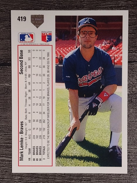 1991 Upper Deck #419 Mark Lemke