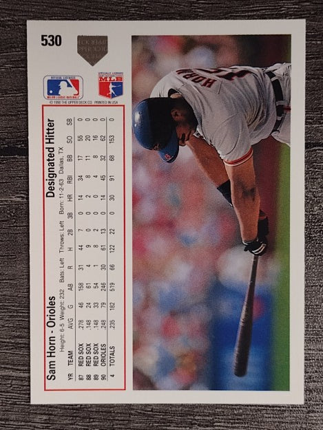 1991 Upper Deck #530 Sam Horn