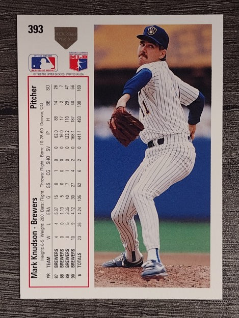 1991 Upper Deck #393 Mark Knudson