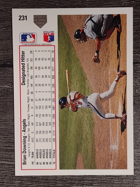 1991 Upper Deck #231B Brian Downing COR/DH on front