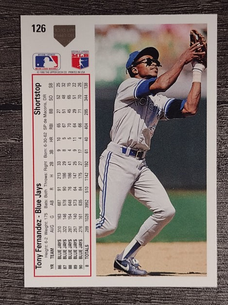 1991 Upper Deck #126 Tony Fernandez