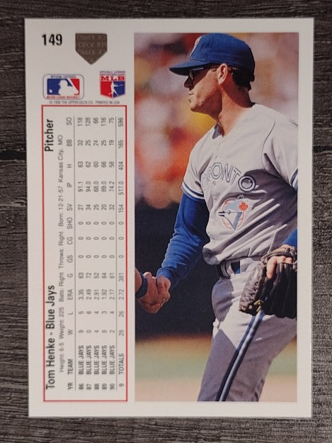 1991 Upper Deck #149 Tom Henke