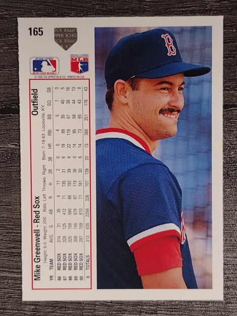 1991 Upper Deck #165 Mike Greenwell
