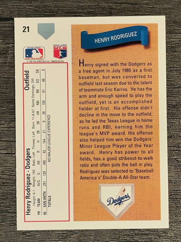1991 Upper Deck #21 Henry Rodriguez RC
