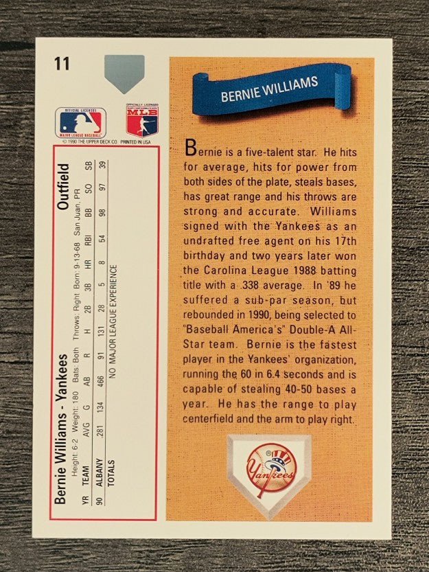 1991 Upper Deck #11 Bernie Williams