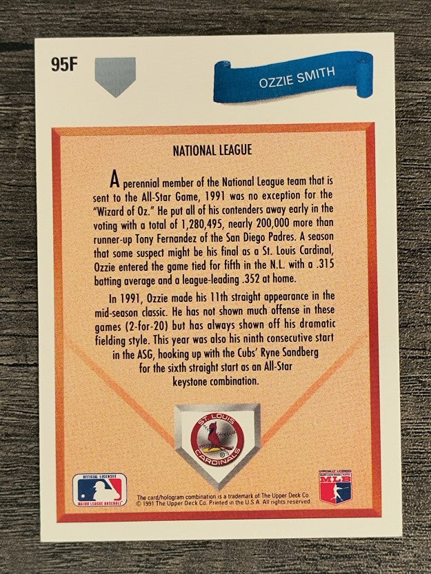 1991 Upper Deck Final Edition #95F Ozzie Smith AS