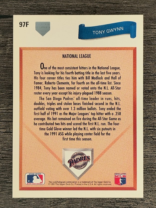 1991 Upper Deck Final Edition #97F Tony Gwynn AS
