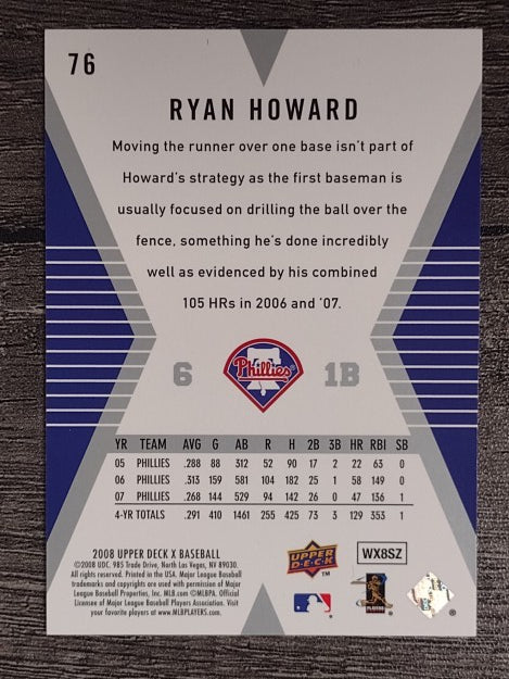 2008 Upper Deck X #76 Ryan Howard