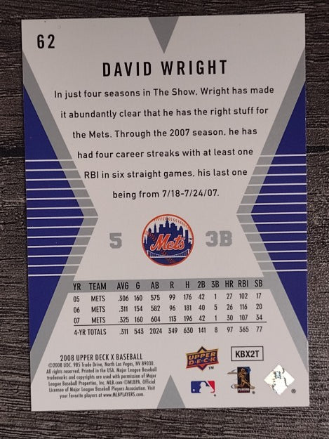 2008 Upper Deck X #62 David Wright