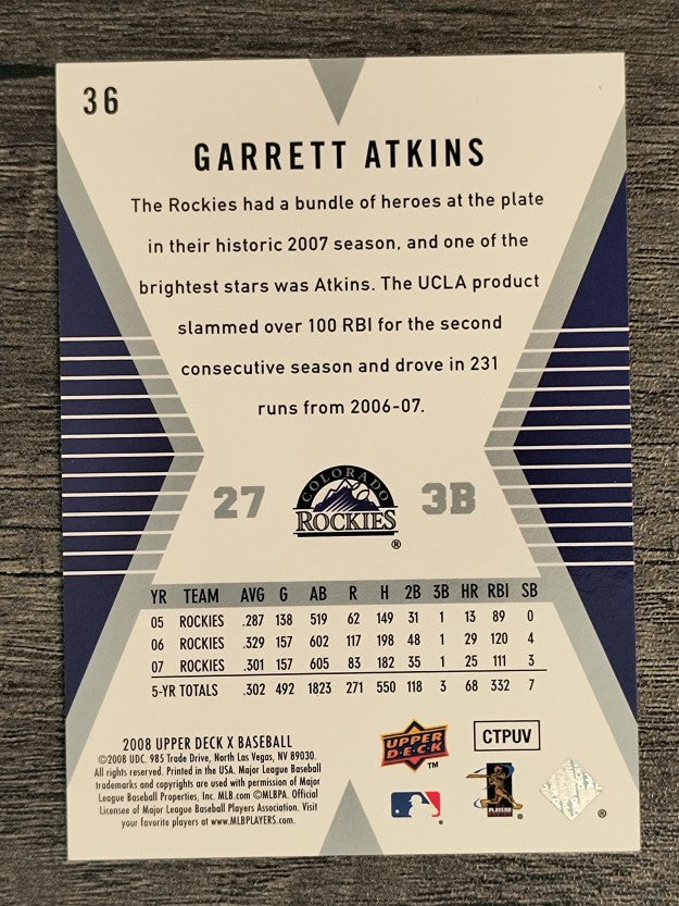 2008 Upper Deck X #36 Garrett Atkins