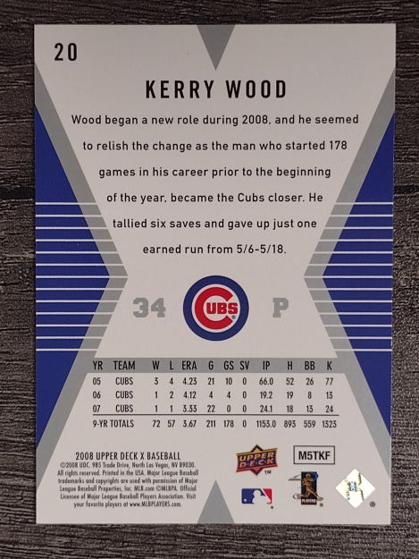 2008 Upper Deck X #20 Kerry Wood