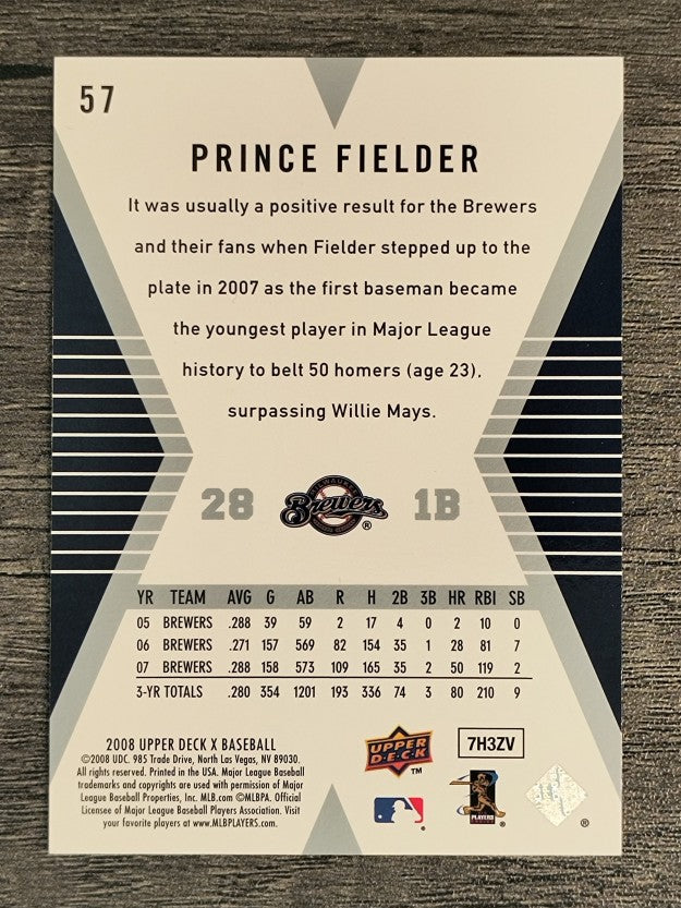 2008 Upper Deck X #57 Prince Fielder
