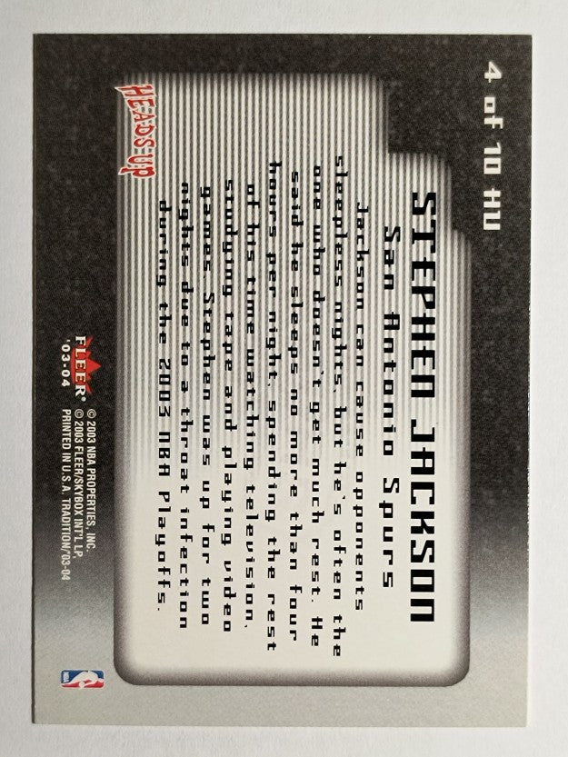 2003-04 Fleer Tradition Heads Up #4 Stephen Jackson