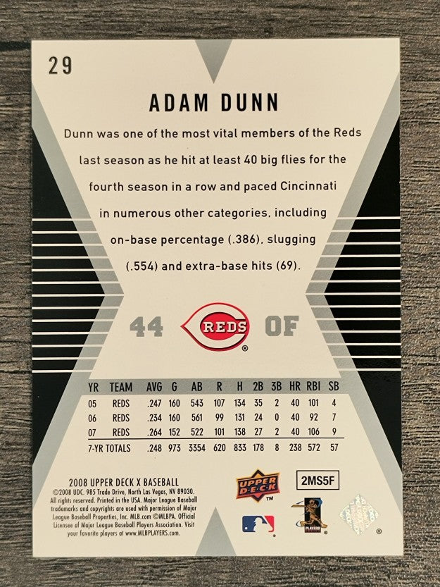 2008 Upper Deck X #29 Adam Dunn