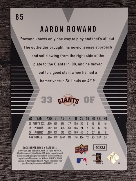 2008 Upper Deck X #85 Aaron Rowand