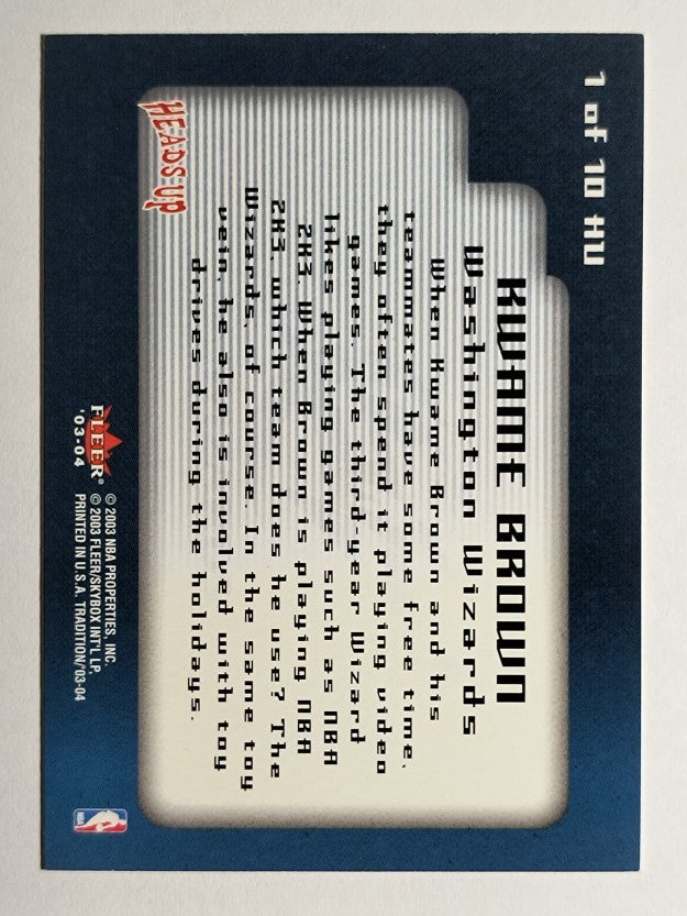 2003-04 Fleer Tradition Heads Up #1 Kwame Brown