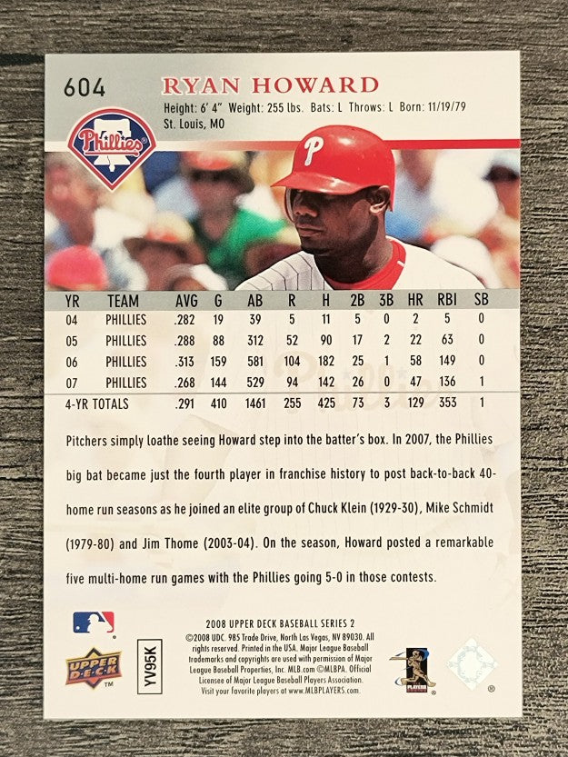 2008 Upper Deck #604 Ryan Howard