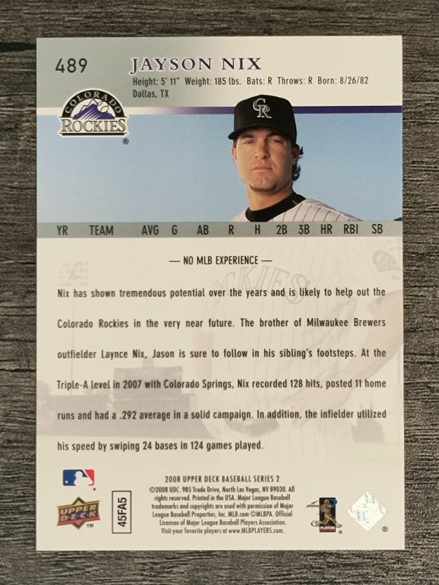 2008 Upper Deck #489 Jayson Nix