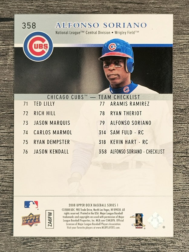 2008 Upper Deck #358 Alfonso Soriano CL