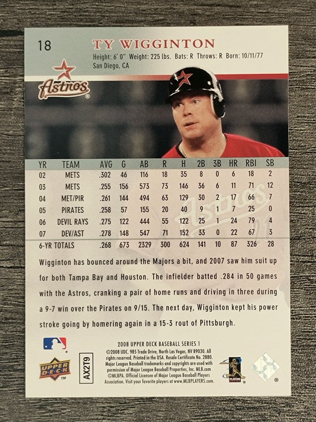 2008 Upper Deck #18 Ty Wigginton