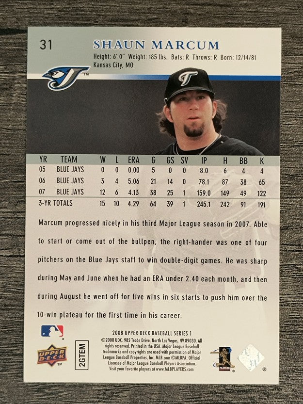 2008 Upper Deck #31 Shaun Marcum