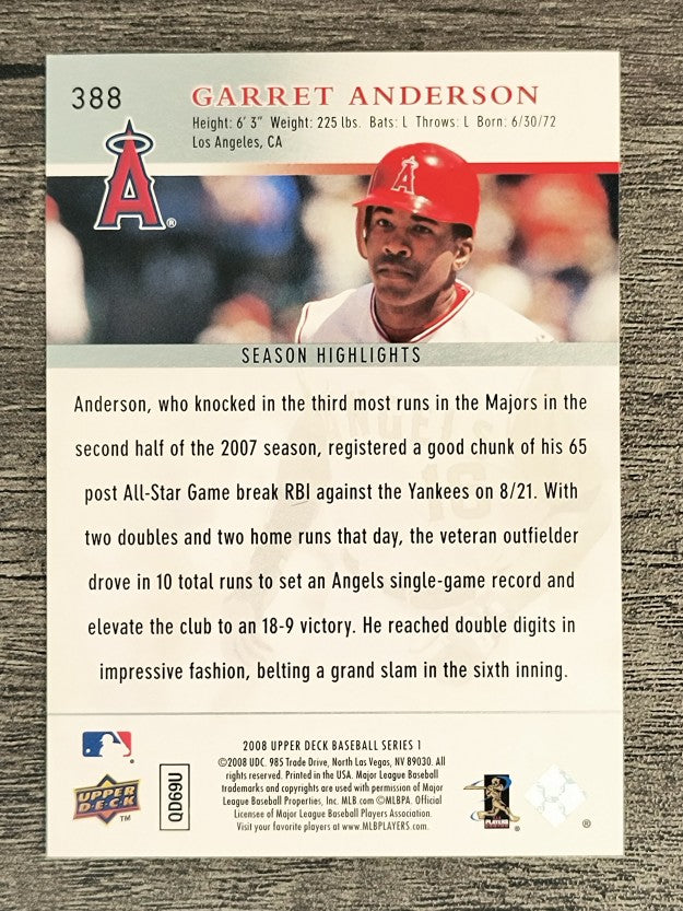 2008 Upper Deck #388 Garret Anderson HL