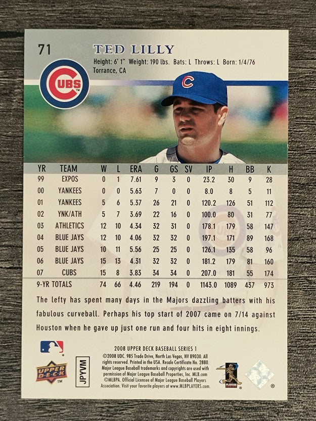 2008 Upper Deck #71 Ted Lilly