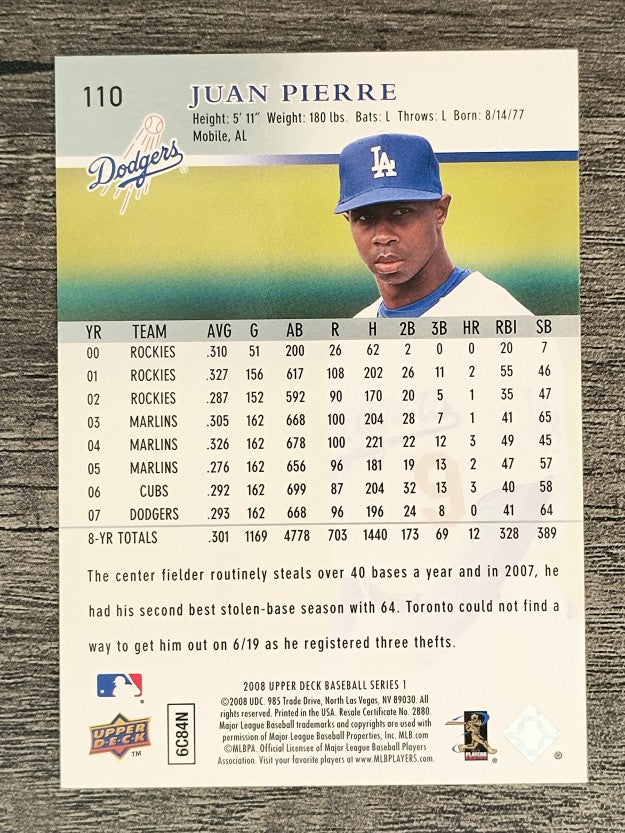 2008 Upper Deck #110 Juan Pierre