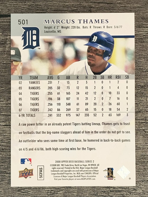 2008 Upper Deck #501 Marcus Thames