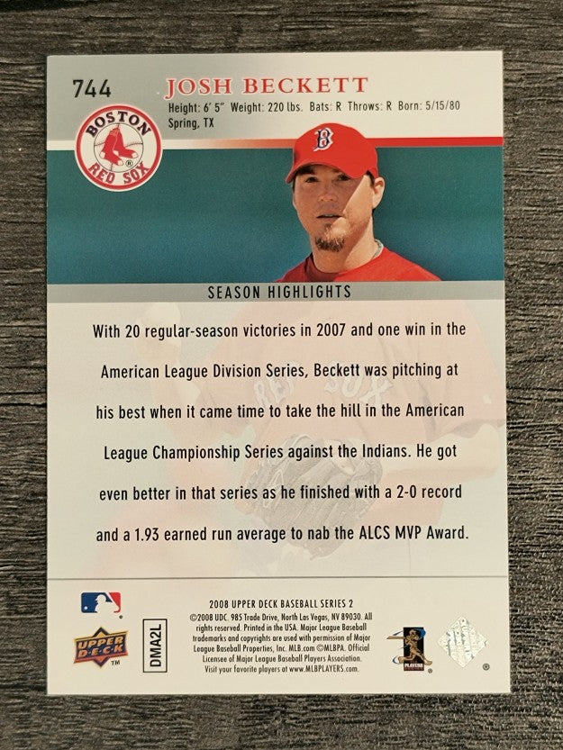 2008 Upper Deck #744 Josh Beckett SH